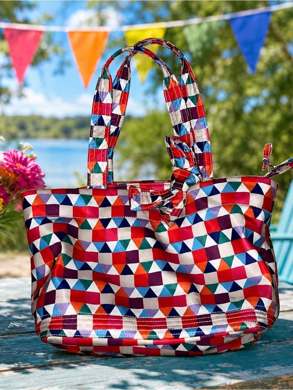 Kate Spade Multicolor Prism Colorful Geometric Tote Bag